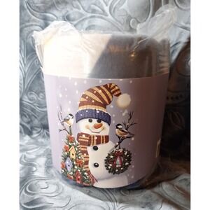 Snowman & Birdhouse 50x60 Fleece Throw Blanket NWT
